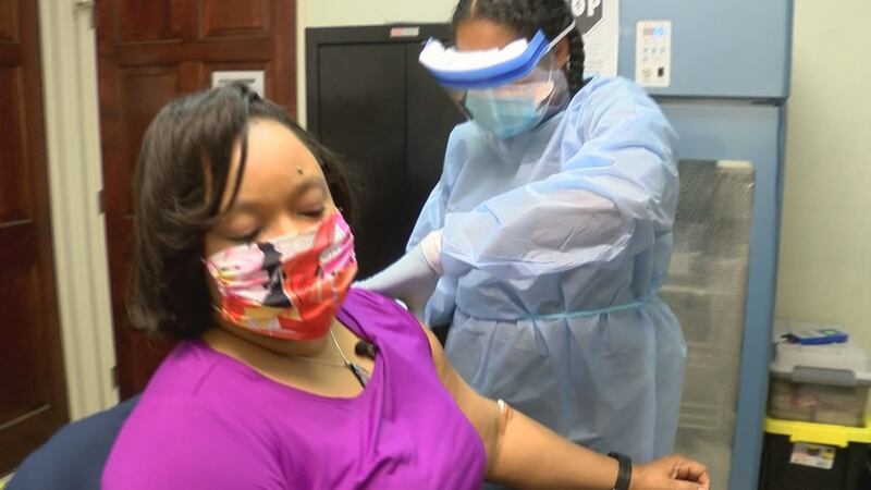 WTOC anchor Dawn Baker received her second shot as part of the ongoing COVID-19 vaccine trial...