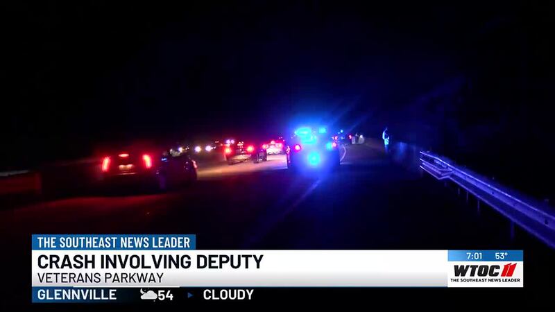 Georgia State Patrol has charged a man after a deputy-involved crash on Veterans Parkway.