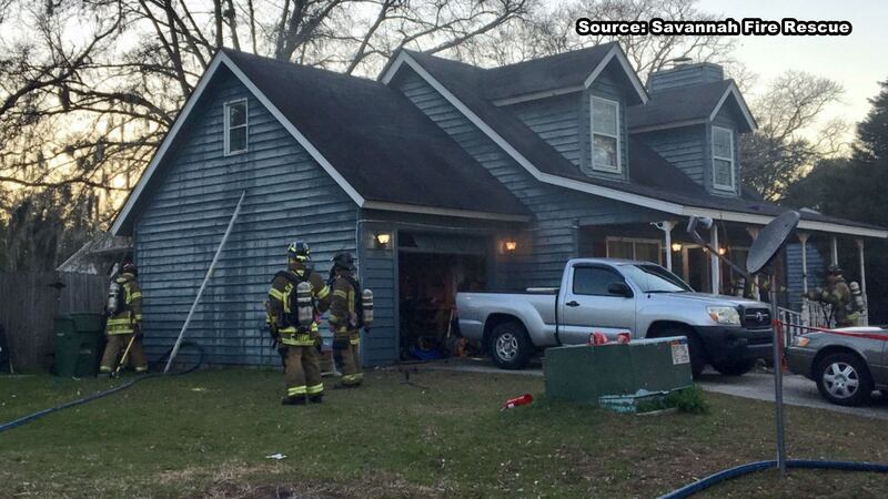 Eight people have been displaced after a house fire on Belfair Drive on Tuesday afternoon.