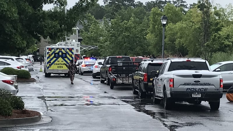 Law enforcement at the scene of a barricaded person at a Port Wentworth apartment complex.
