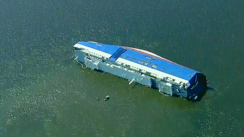 The Golden Ray, a South Korean freighter, has been beached off St. Simons Island since September.
