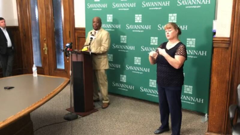 Savannah Mayor Van Johnson during his weekly COVID-19 news conference.