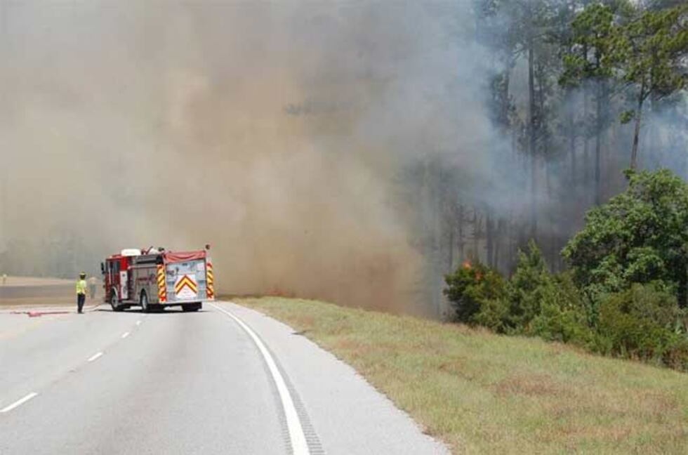 Brush fire scene (Source: Capt. Randy Hunter, Bluffton Twp Fire District)