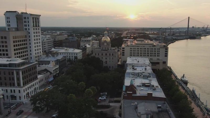 City of Savannah drone view