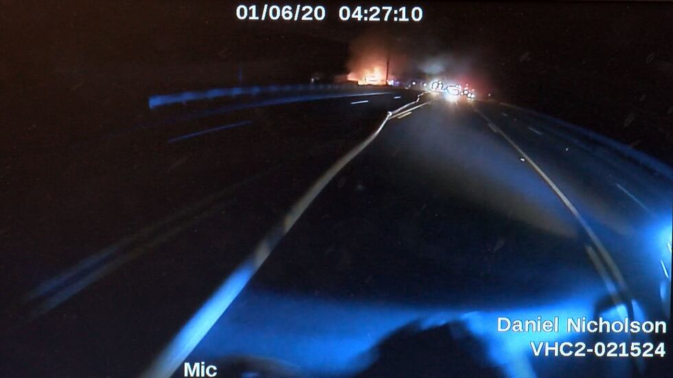 Rincon Police officers who were first on scene closed Highway 21 for safety as Monty’s Car...