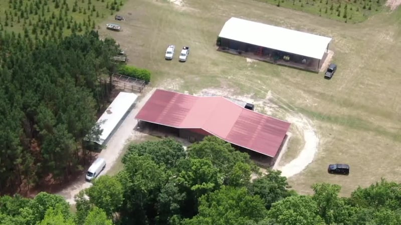 Authorities on the scene of the murder investigation at the Murdaugh family property on...